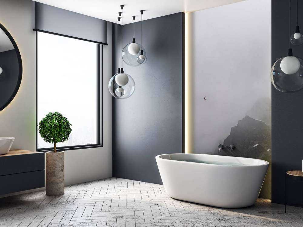 Mistig berglandschap met begroeiing