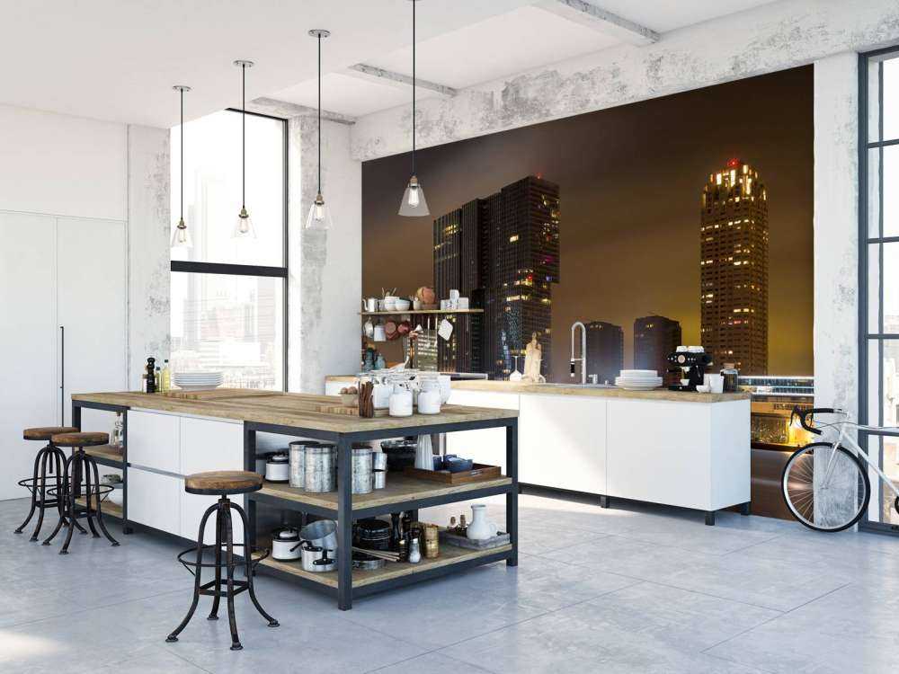 Rotterdam skyline in de avond