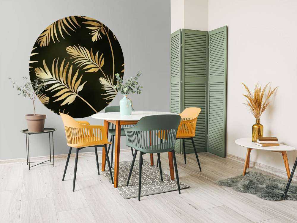 Golden leaves on dark Dark Gold