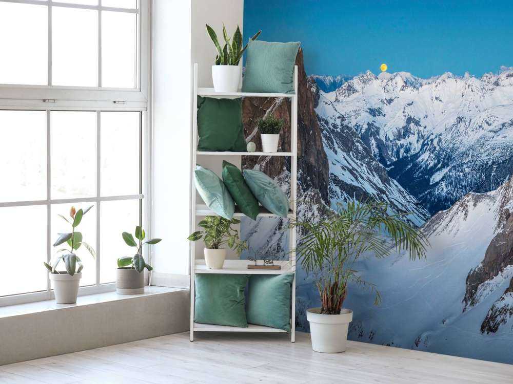 Maanlicht boven alpiene pieken