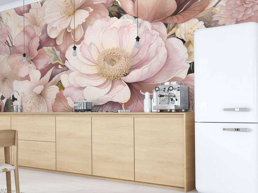 Romantische bloemen in poederroze