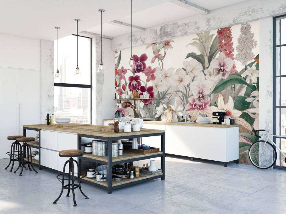 Exotische bloemen in zachte pasteltinten