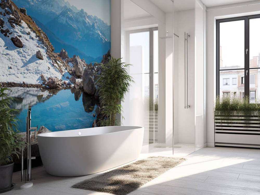 Bergmeer tussen sneeuwtoppen