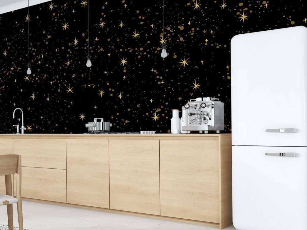 Gouden sterrenhemel op zwart