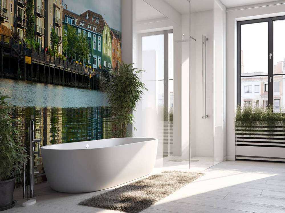 Kleurrijke Huizen Aan Waterkant