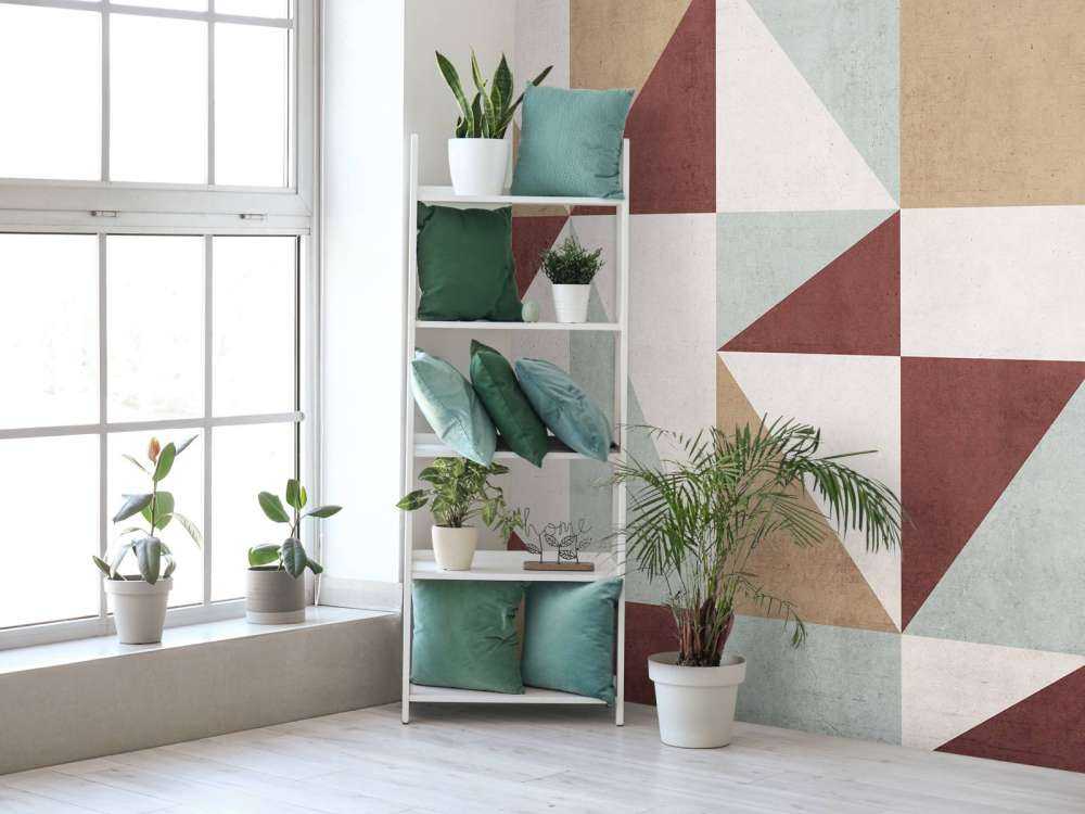 Geometrische vlakken in retrokleuren