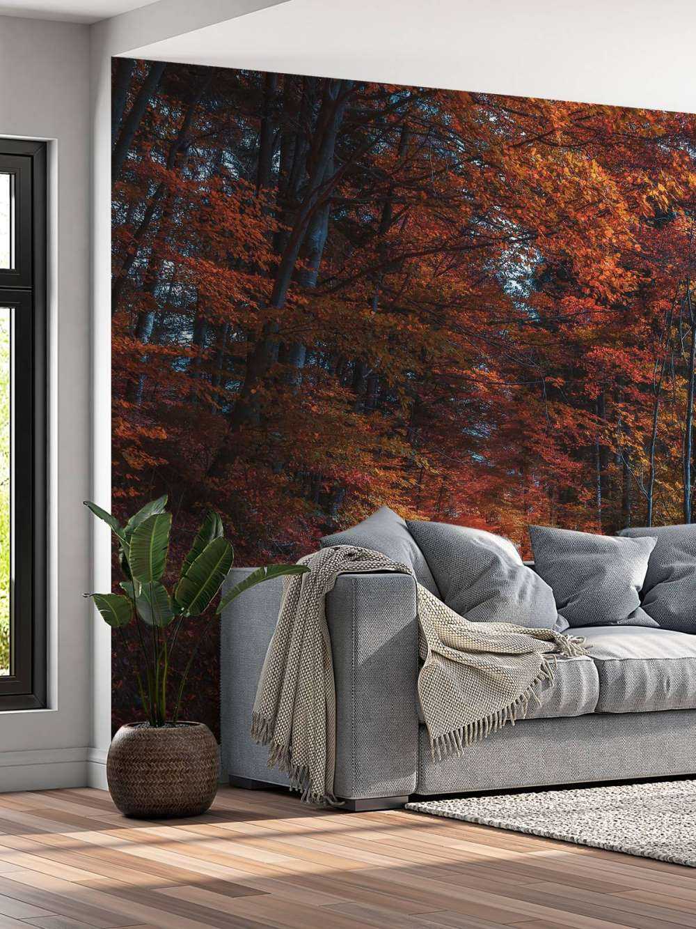 Herfstpad Door Vurig Bos