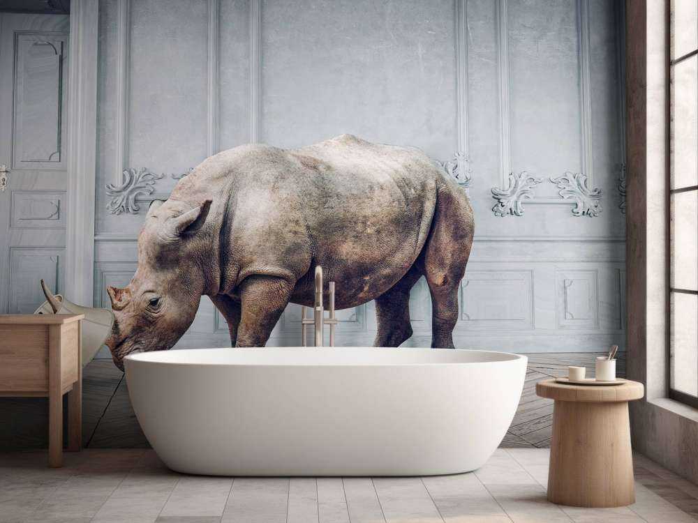 Neushoorn met lampenkap