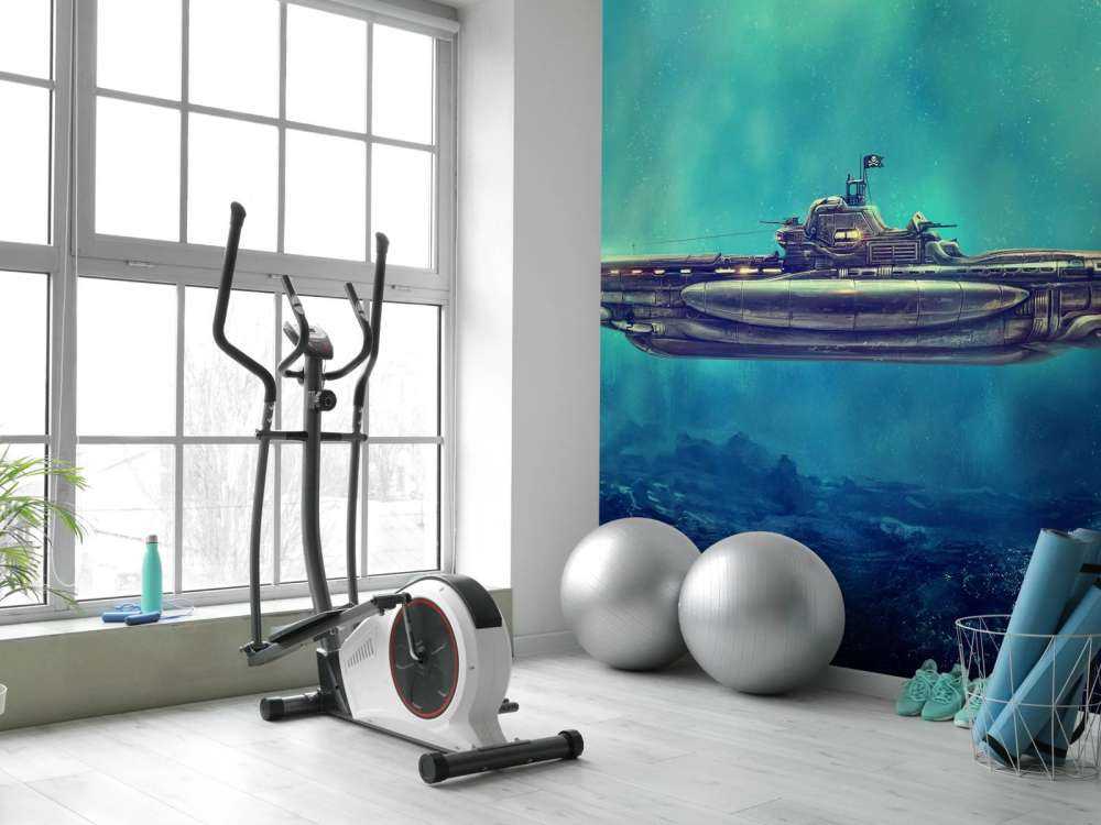 Piratenonderzeeër in de onderwaterwereld