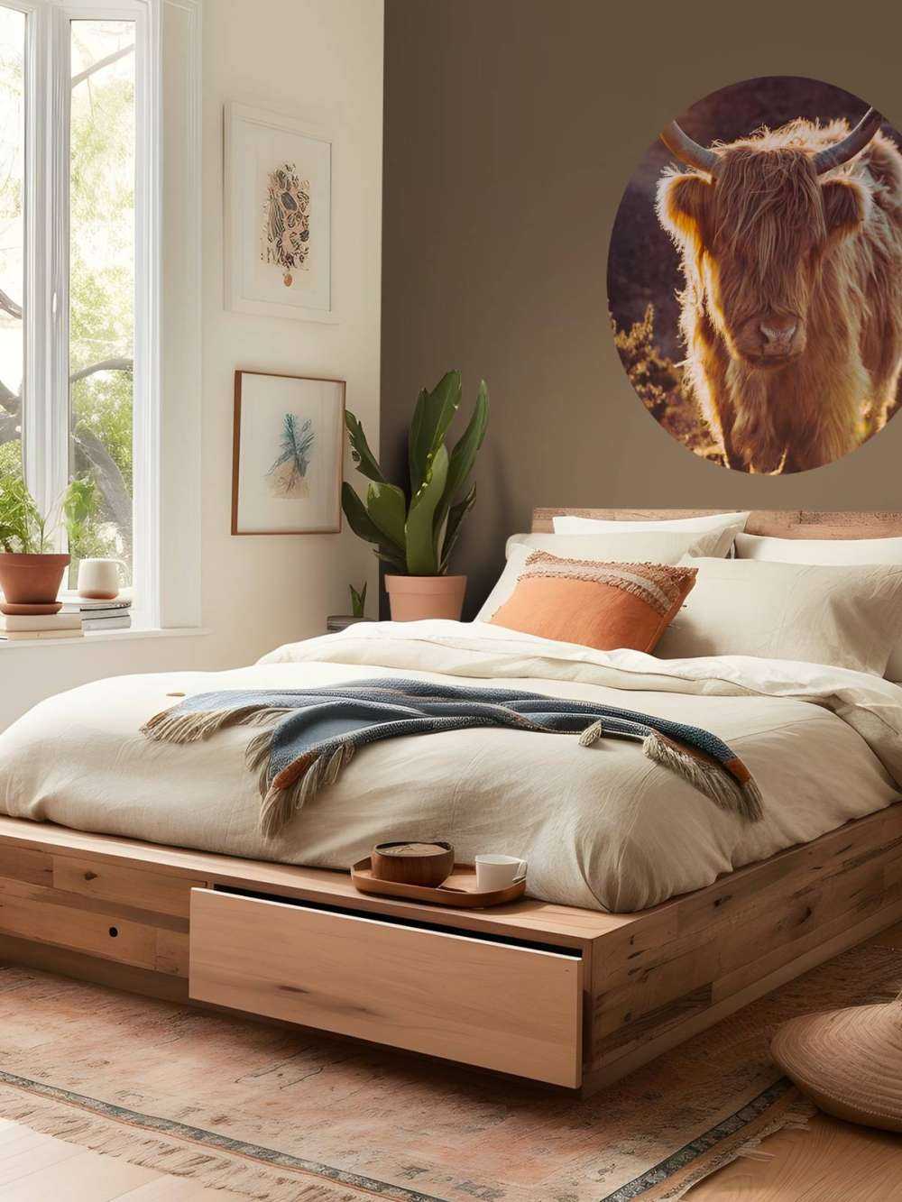 Schotse hooglander in de zon