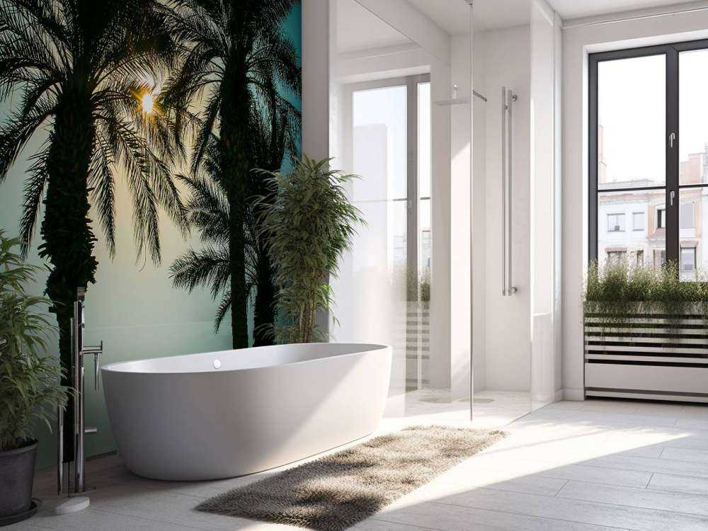 Silhouet van palmbomen