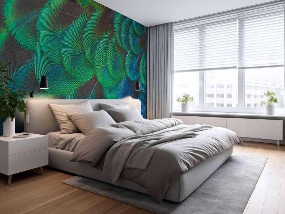 Close-up van pauwenveren