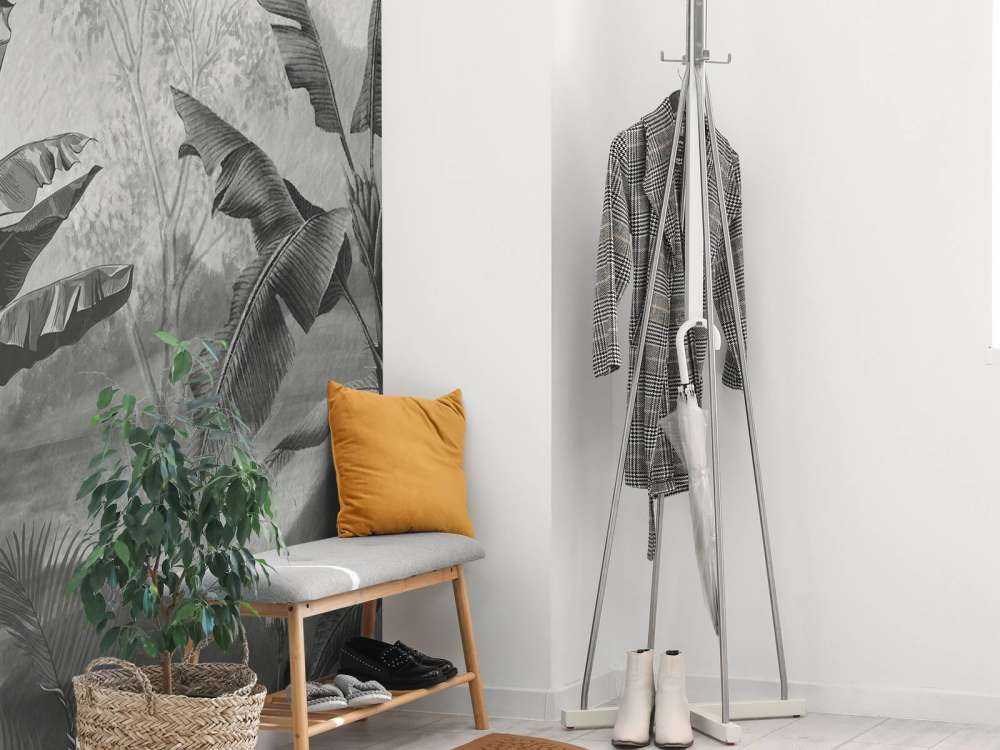 Bananen bomen in zwart-wit