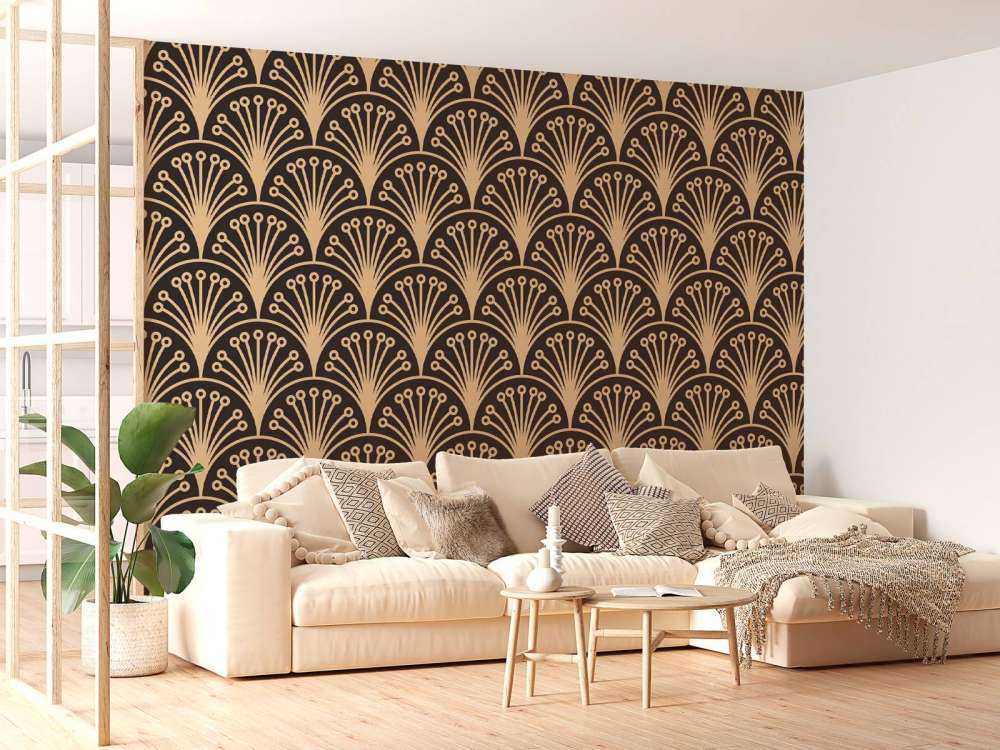 Gouden art deco bloemen