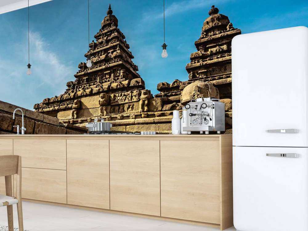 Tempels met blauwe lucht