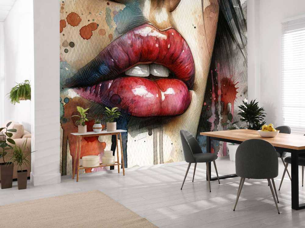 Watercolor Woman Lips #1