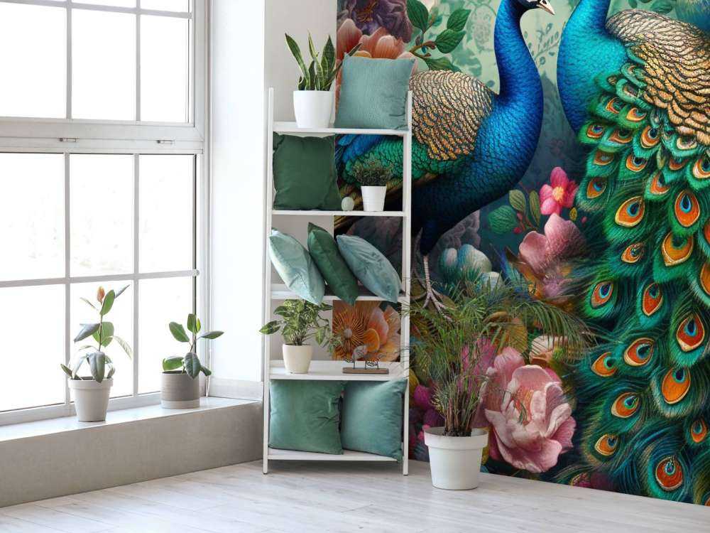 Bloemenbal met Pauwen