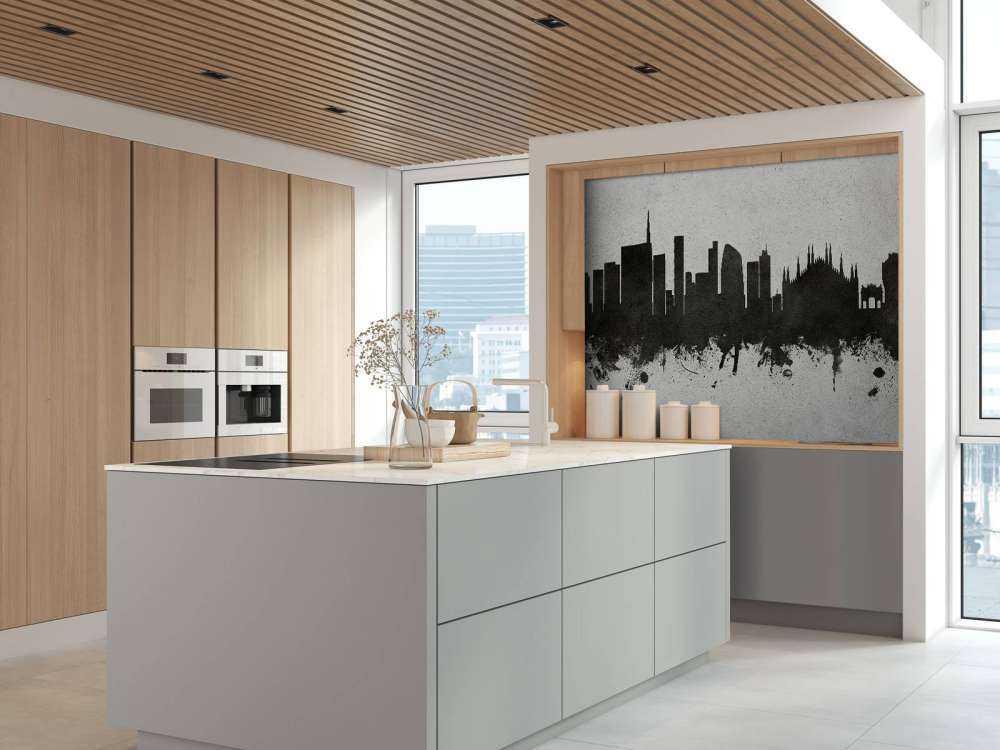 Waterverf skyline, Milan