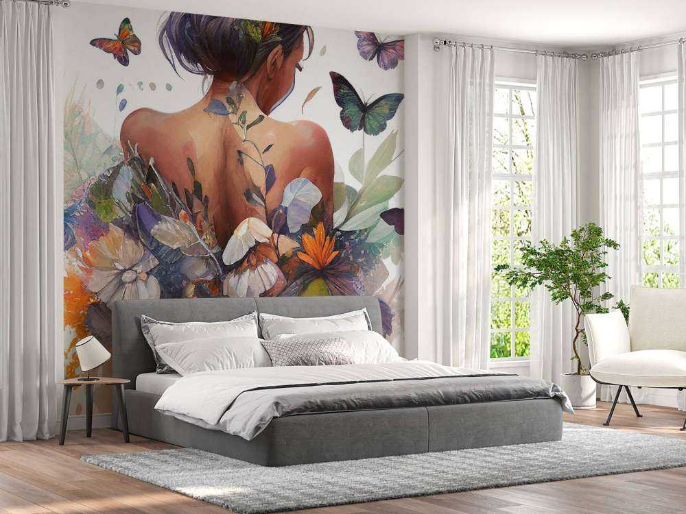 Watercolor Butterfly Woman Body #3