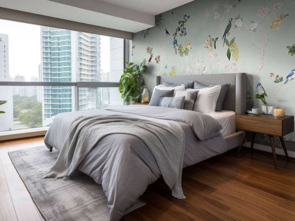 Birds in Garden Panorama 5