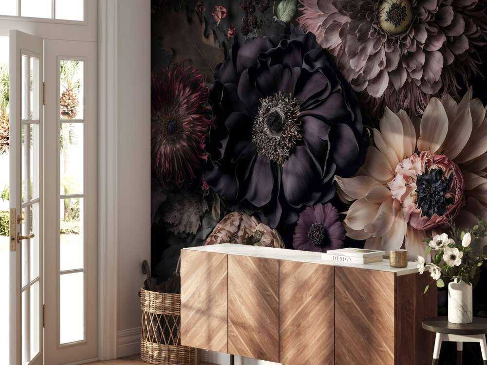 Dark moody flowers bohemian luxury