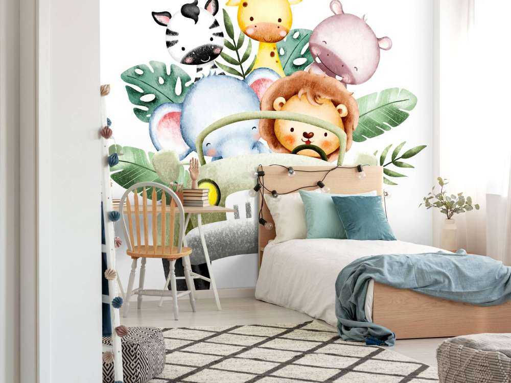 Safari dieren in jeep