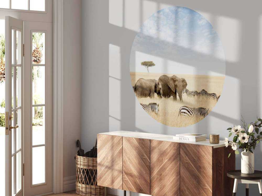 Olifanten en zebra's