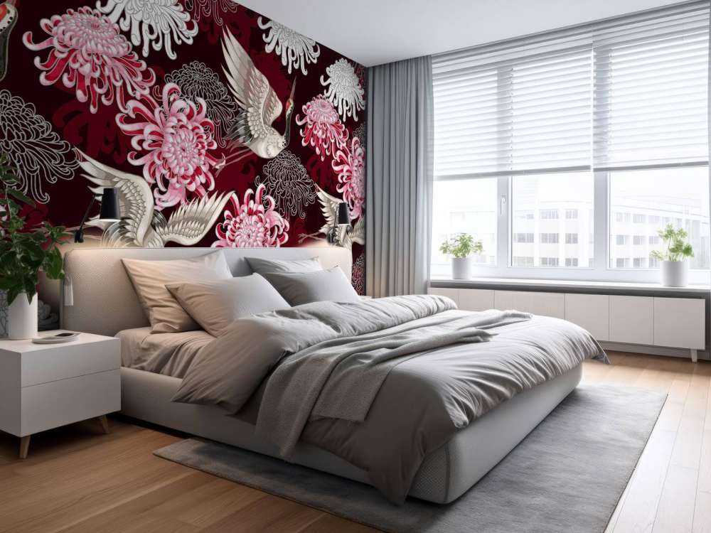 Kraanvogel patroon roze