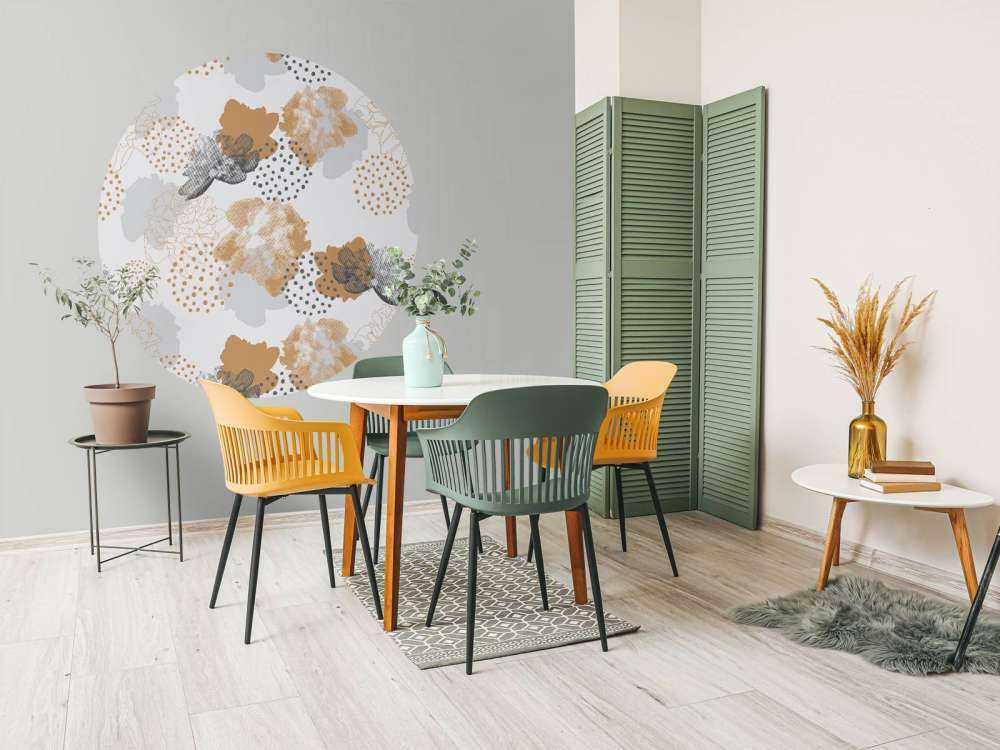 Grijs bloemen patroon