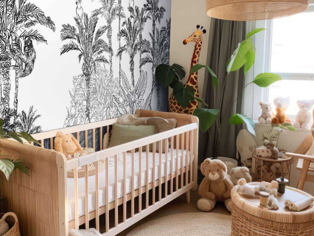 Getekende jungle in zwart-wit