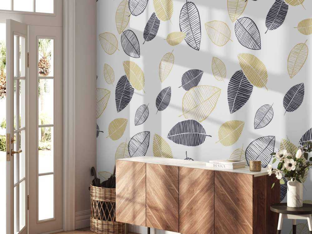 Goud zwarte bladeren