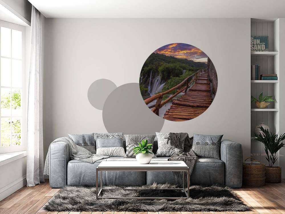 Brug met zonsondergang