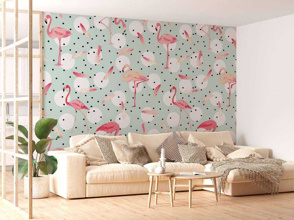 Flamingo's en veren