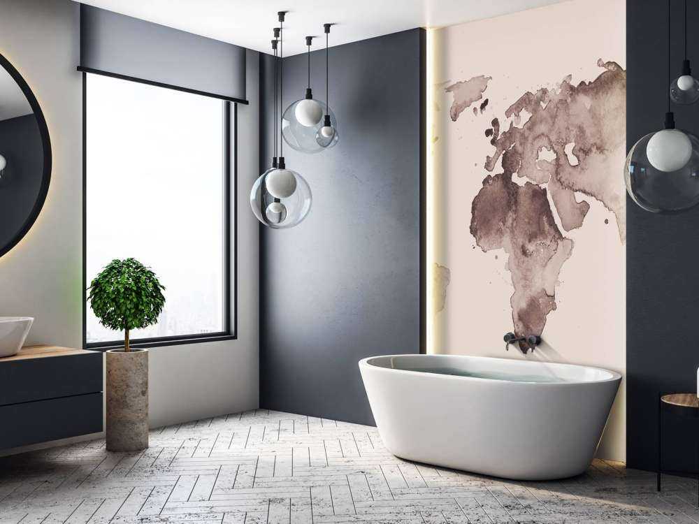 Wereldkaart in sepia