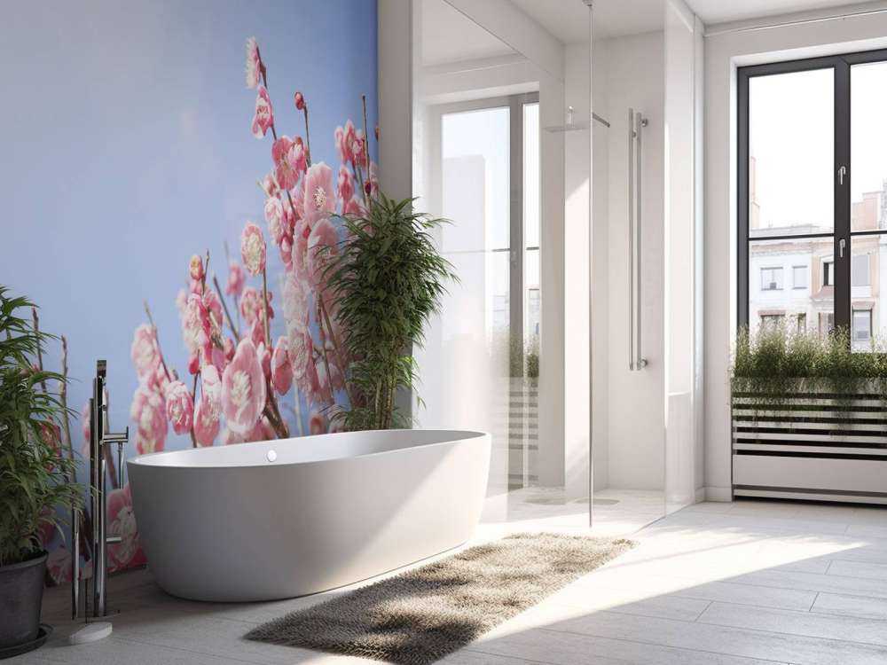 Bloesem bloemen met blauwe lucht