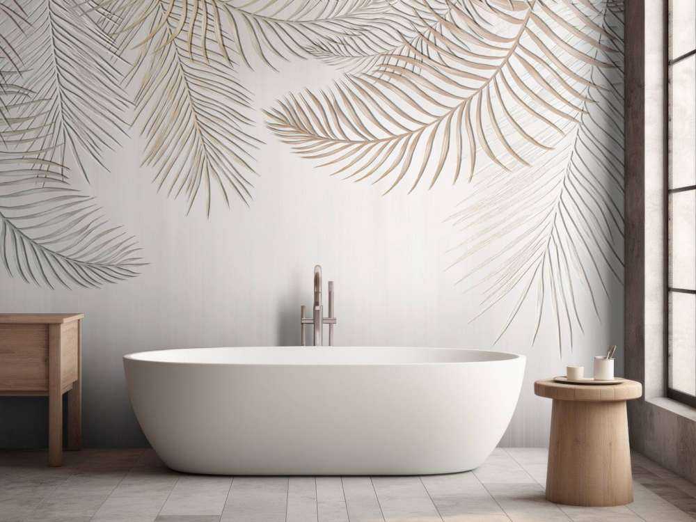 Beige gekleurde palmbladeren