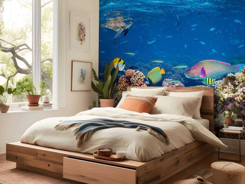 Koraalrif met veel verschillende soorten onderwater dieren