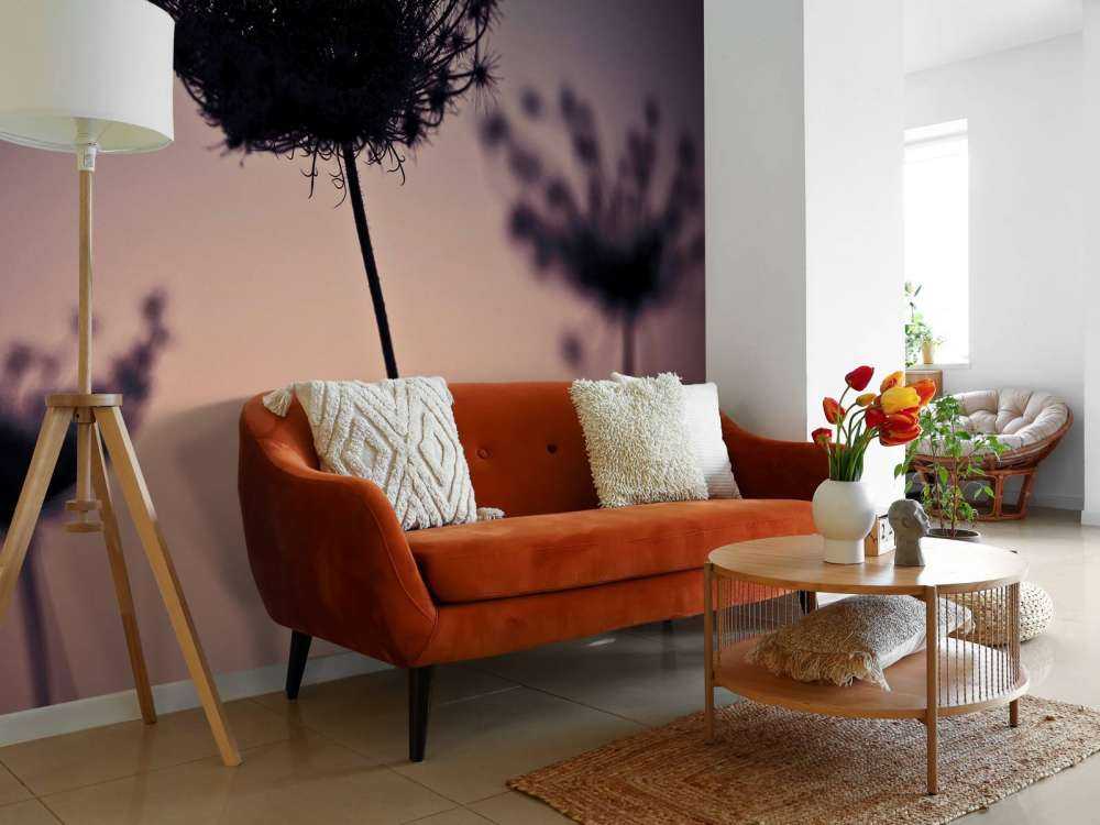 Silhouette van bloemen