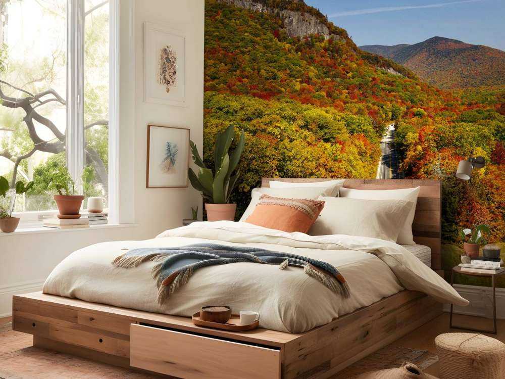 Weg door het herfstlandschap