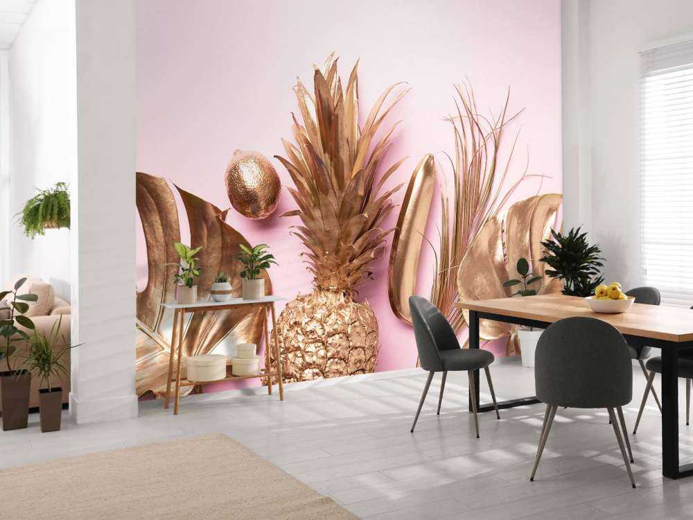 Goud fruit en bladeren