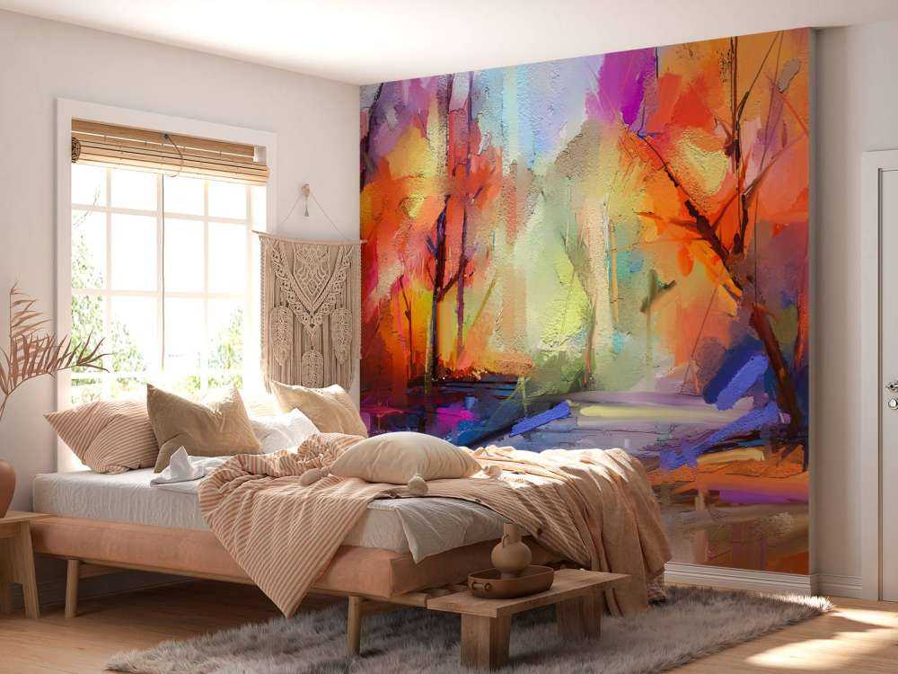 Olieverfschilderij van een bos