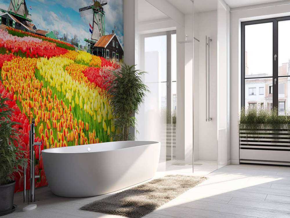 Kleurrijke tulpen creatie