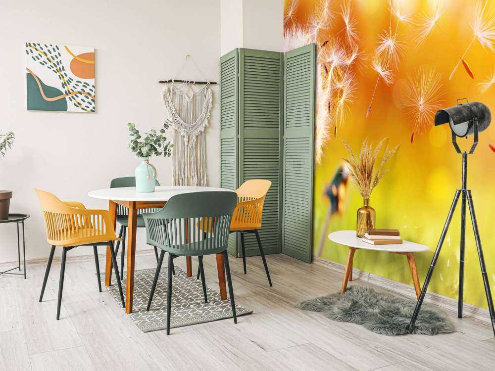 Paardebloemen onder rood licht