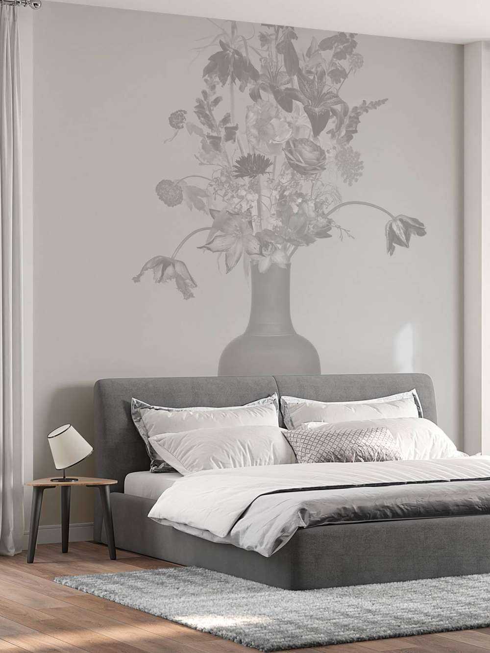 Royaal bloemen boeket zwart-wit