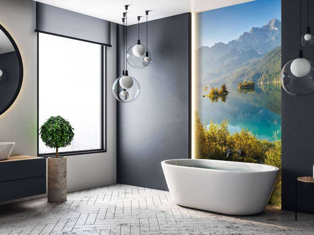 Een zomers berglandschap met een meer