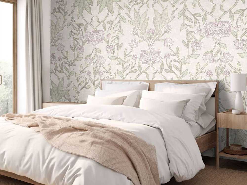 Morris bloemen damask - creme