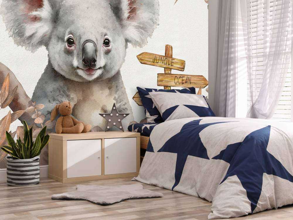 Baby koala in de jungle taupe