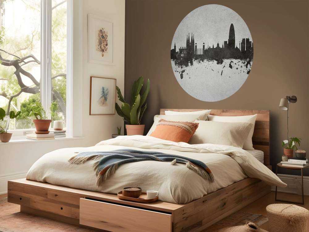 Waterverf skyline, Barcelona