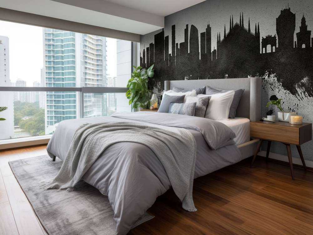 Waterverf skyline, Milan