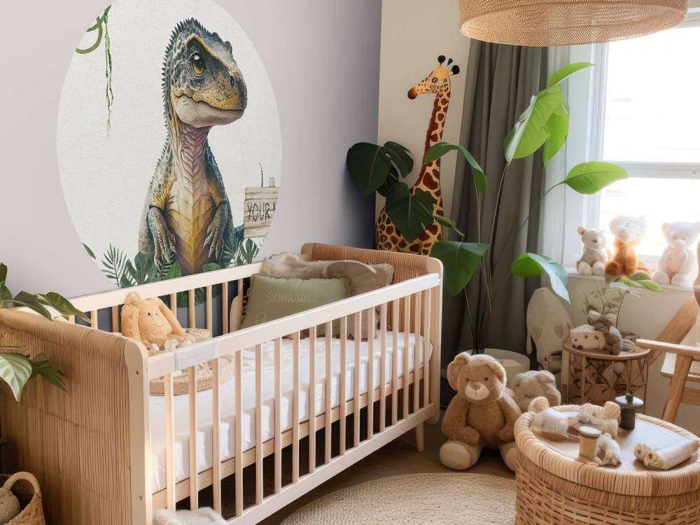 Baby t-rex in de jungle